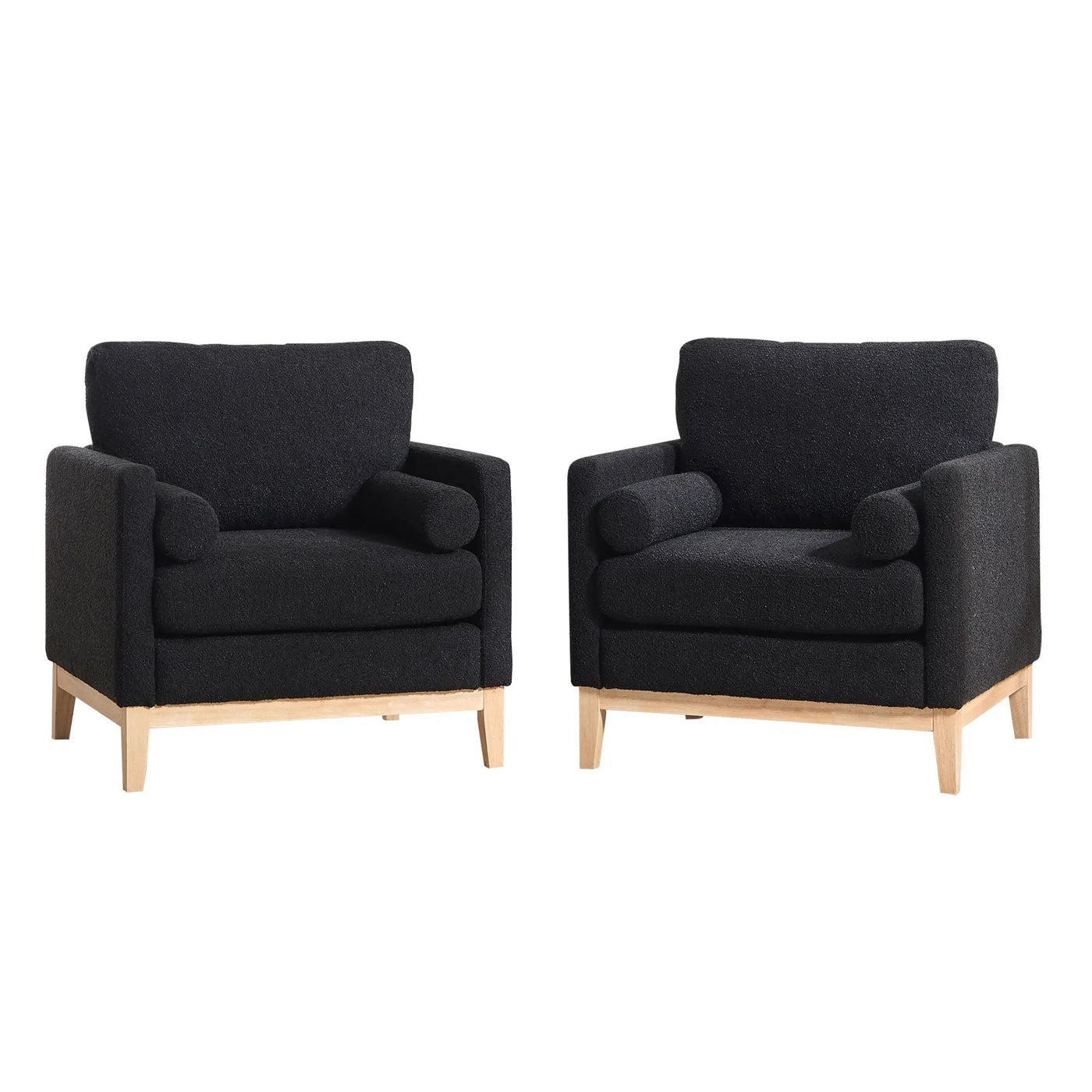 Wide Modern Performance Accent Chair With Natural Legs by HouseOfZazla