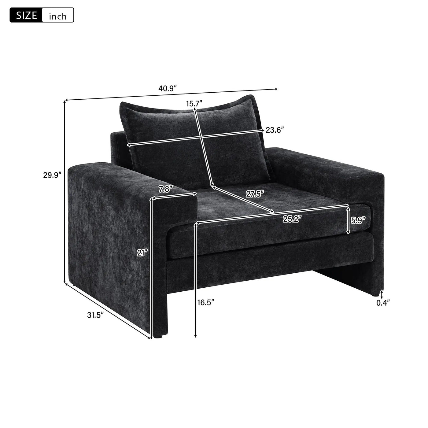 Upholstered Accent Chair With Wide Armrests And Ergonomic Back Support by HouseOfZazla