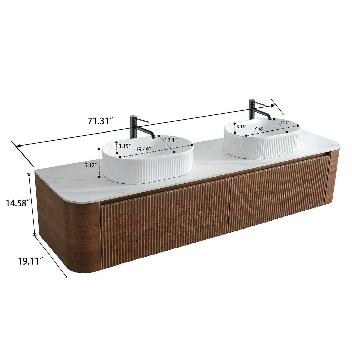 Erba 72 Inch Bathroom Vanity with Sink by HouseOfZazla