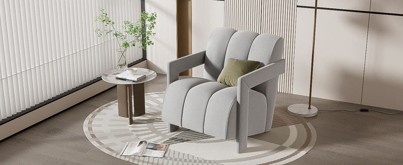 Modern Minimalist Leisure Armchair With L Shaped Armrests by HouseOfZazla