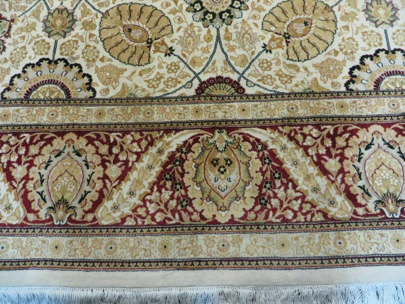 9' X 12' Vintage Handmade Wool Rug Pakistani Floral Design Nice Vegetable Dye by Jewel Rugs