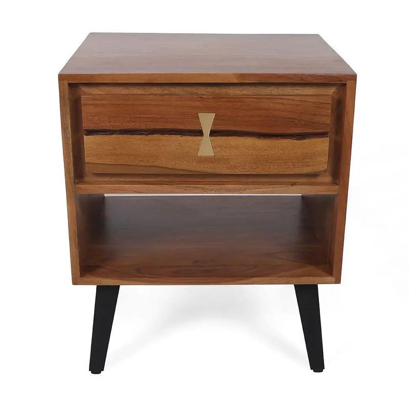 Asther - Bedside Table - Natural Wood / Brown by HouseOfZazla