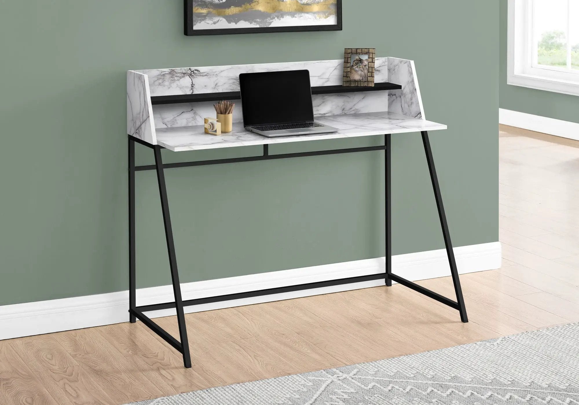 Computer Desk For Home Office Laptop, Storage Shelves, Contemporary & Modern by Unique Piece Furniture