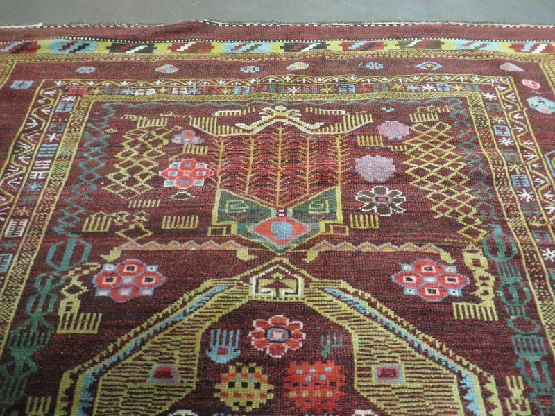 4' X 6' Antique Handmade Caucasian Shirvan Russian Armenian Wool Rug Colorful by Jewel Rugs