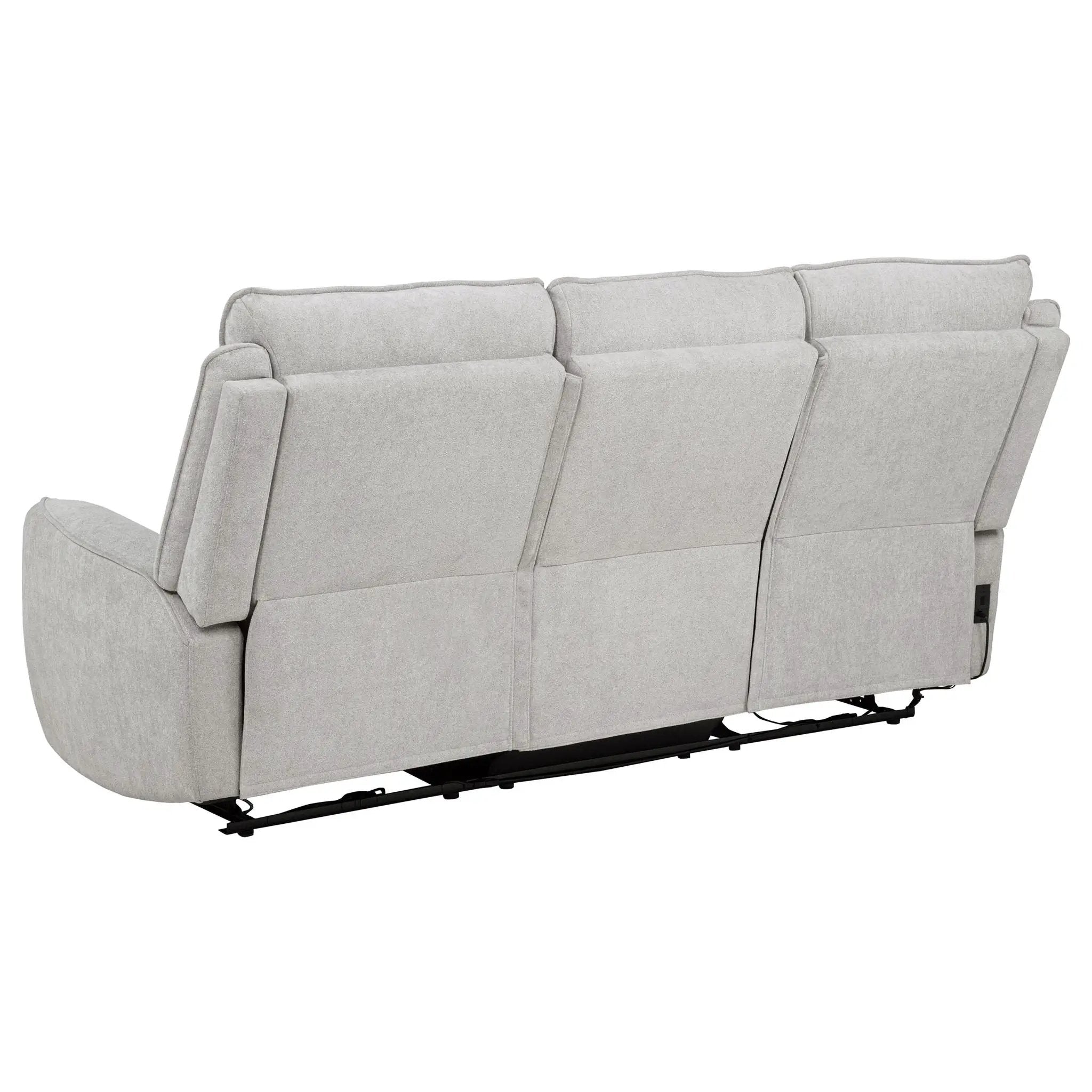 Sylmar Chenille Upholstered Power Reclining Sofa Dove Grey by Unique Piece Furniture