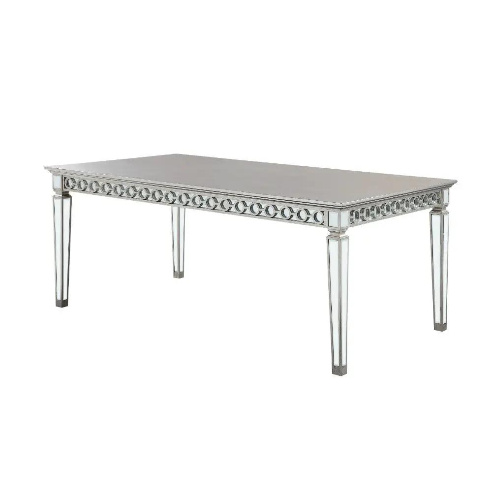 Varian - Dining Table - Mirrored & Antique Platinum by Unique Piece Furniture