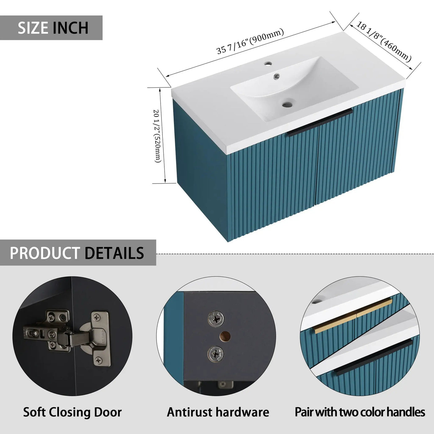 Contemporary Wall Mounted Bathroom Vanity With Resin Double Sink by Unique Piece Furniture