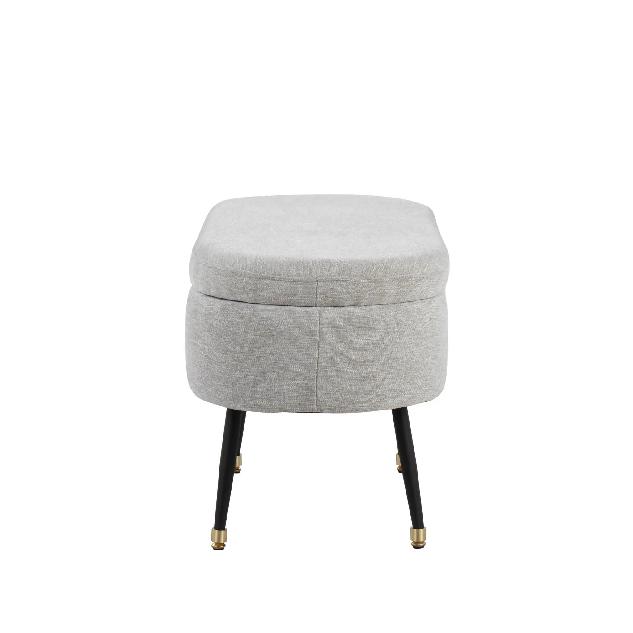 Harvey - Contemporary Storage Bench - Black / Light Gray by Unique Piece Furniture