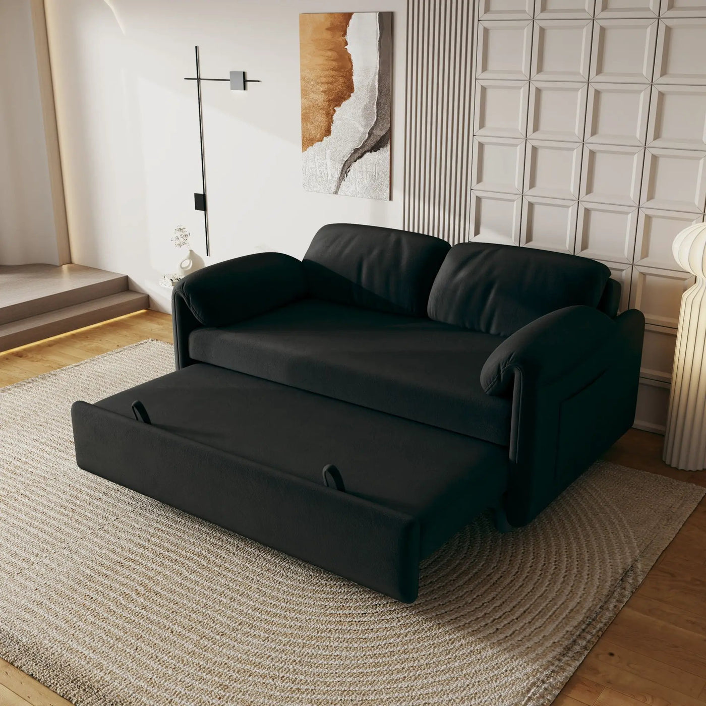 Sofa, Dual Purpose Lounge With Retractable Queen Size Bed by HouseOfZazla