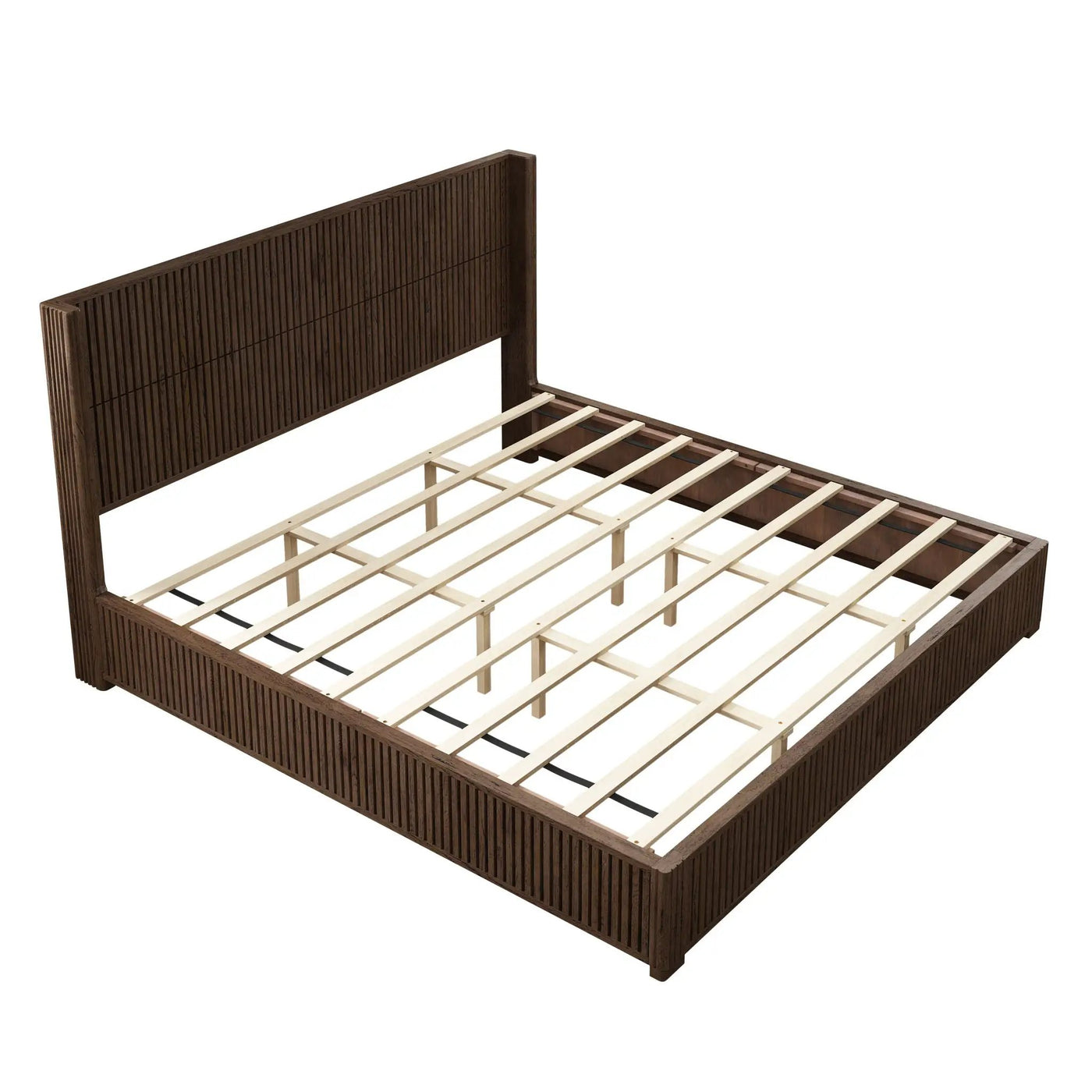 Platform Bed Frame With Headboard, Floor Standing Design by HouseOfZazla