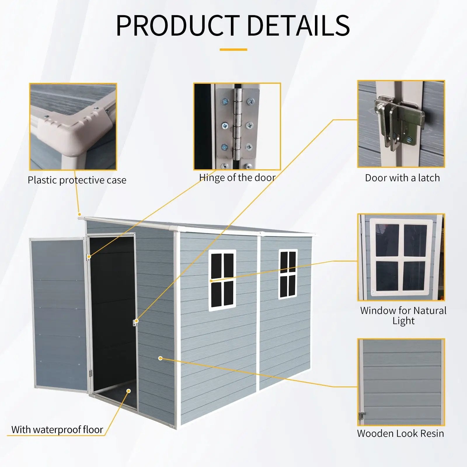 Outdoor Storage Shed With Floor Resin Shed With Two-Window, Waterproof, Lockable Doors For Patio, Yard, Lawn by HouseOfZazla