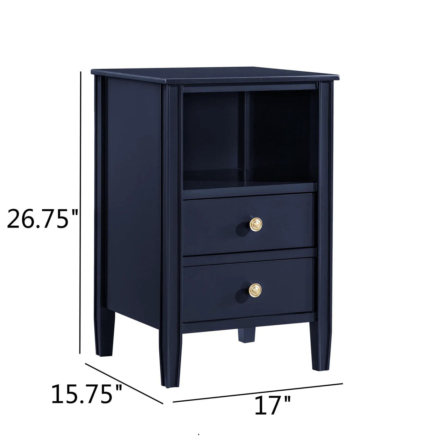 Winston - 2 Drawer Storage Nightstand by HouseOfZazla