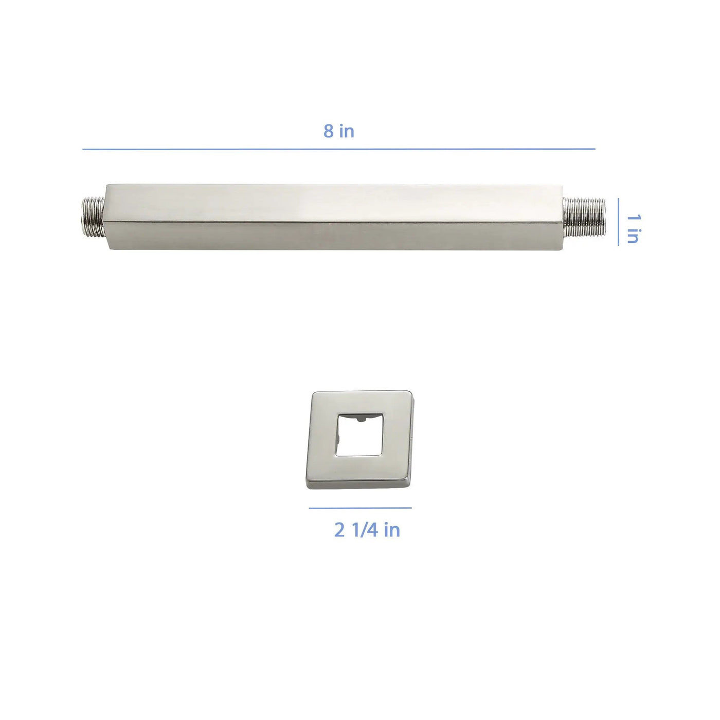 Premium 8" Ceiling Mounted Shower Arm With Flange by HouseOfZazla