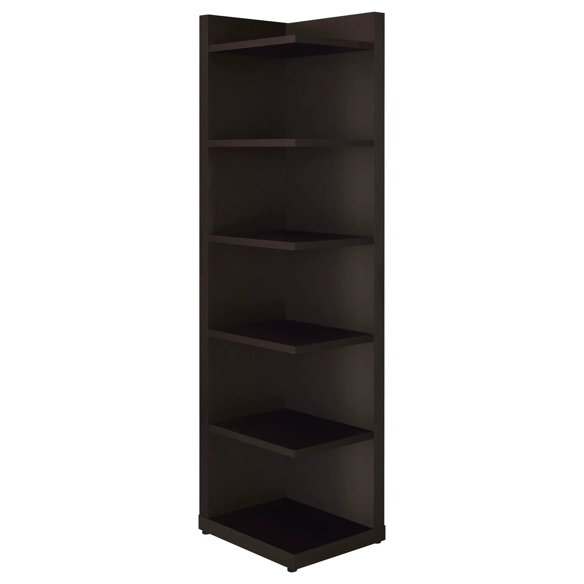 Alder 71-inch 6-shelf Corner Bookcase Cappuccino by Unique Piece Furniture