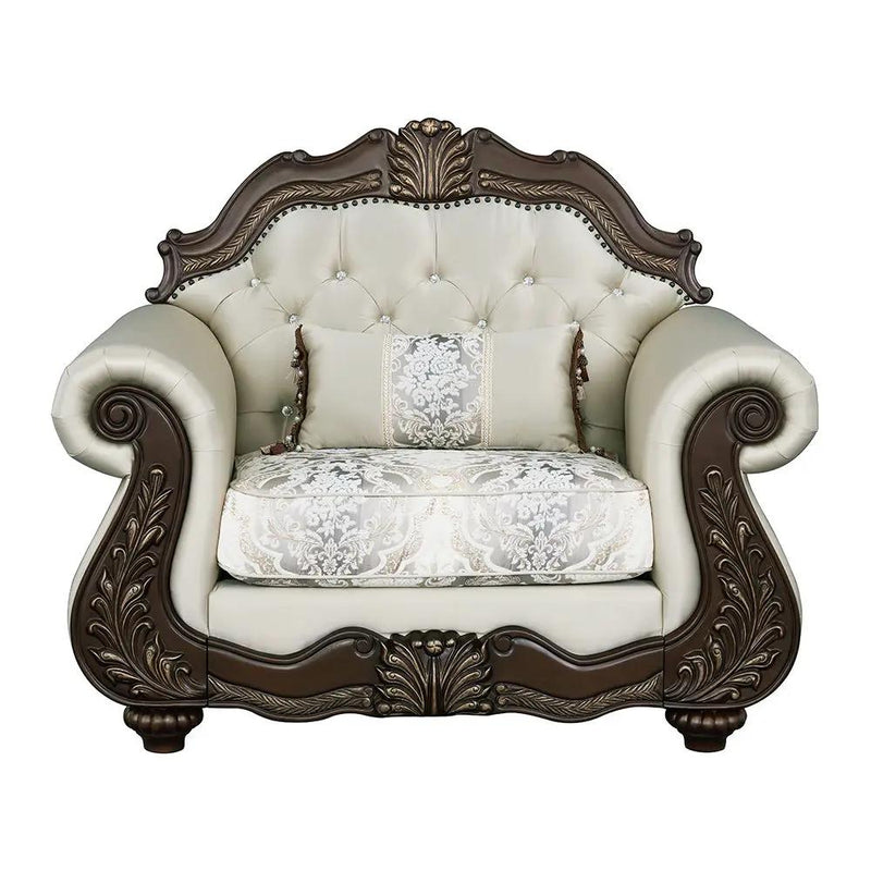 Pierce - Chair With Pillow - Beige Fabric & Cherry by Unique Piece Furniture