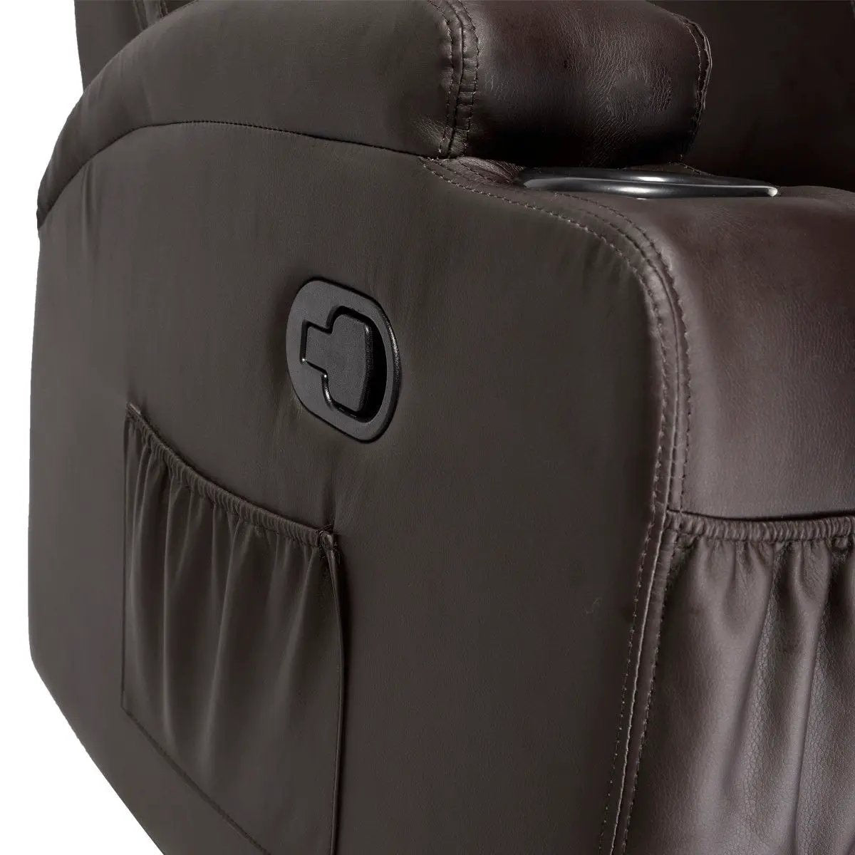 Ergonomic Heated Massage Recliner Sofa Chair Deluxe Lounge Executive w/ Control-brown by DirectDeals