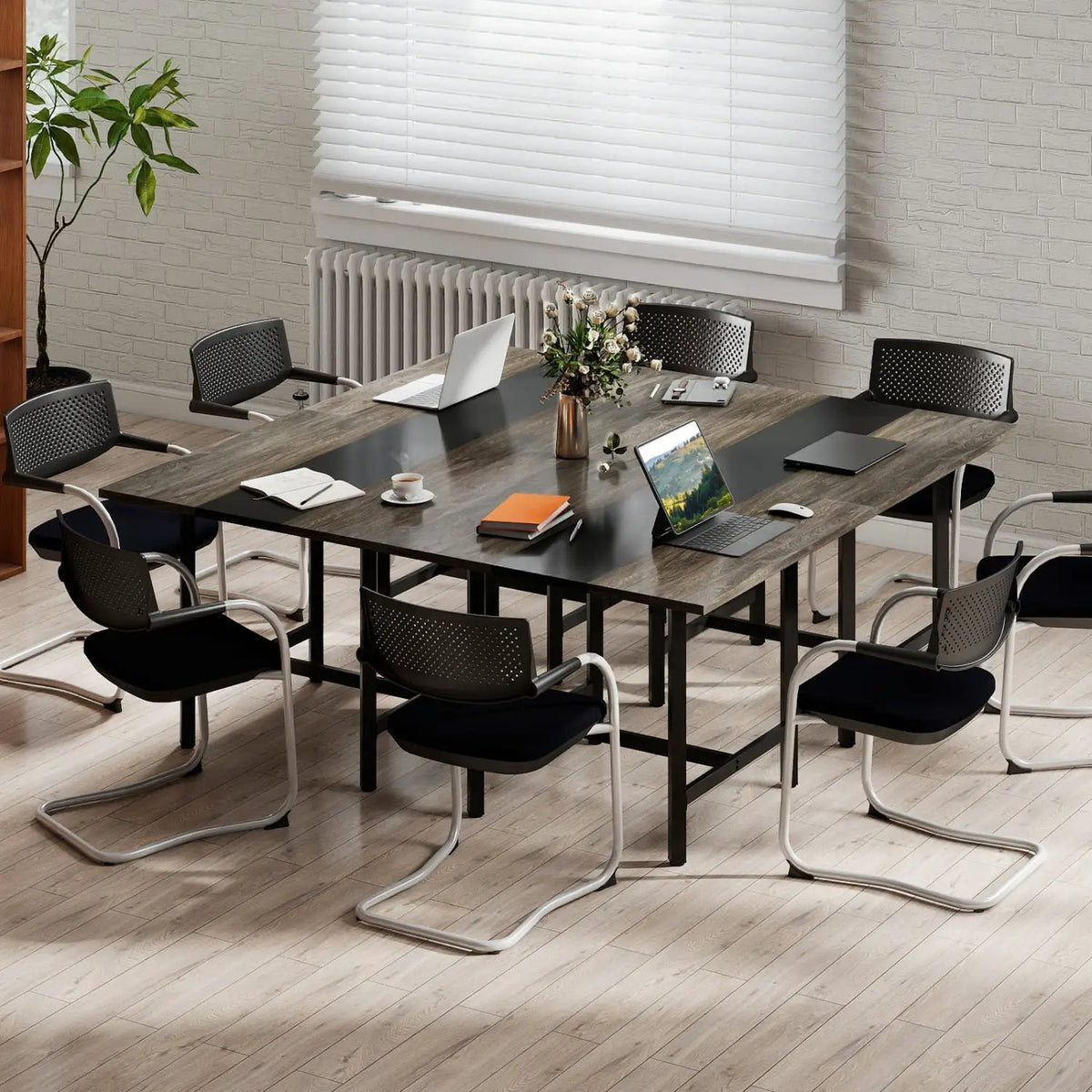 39.5" Square Conference Table with Thickened Tabletop by DirectDeals