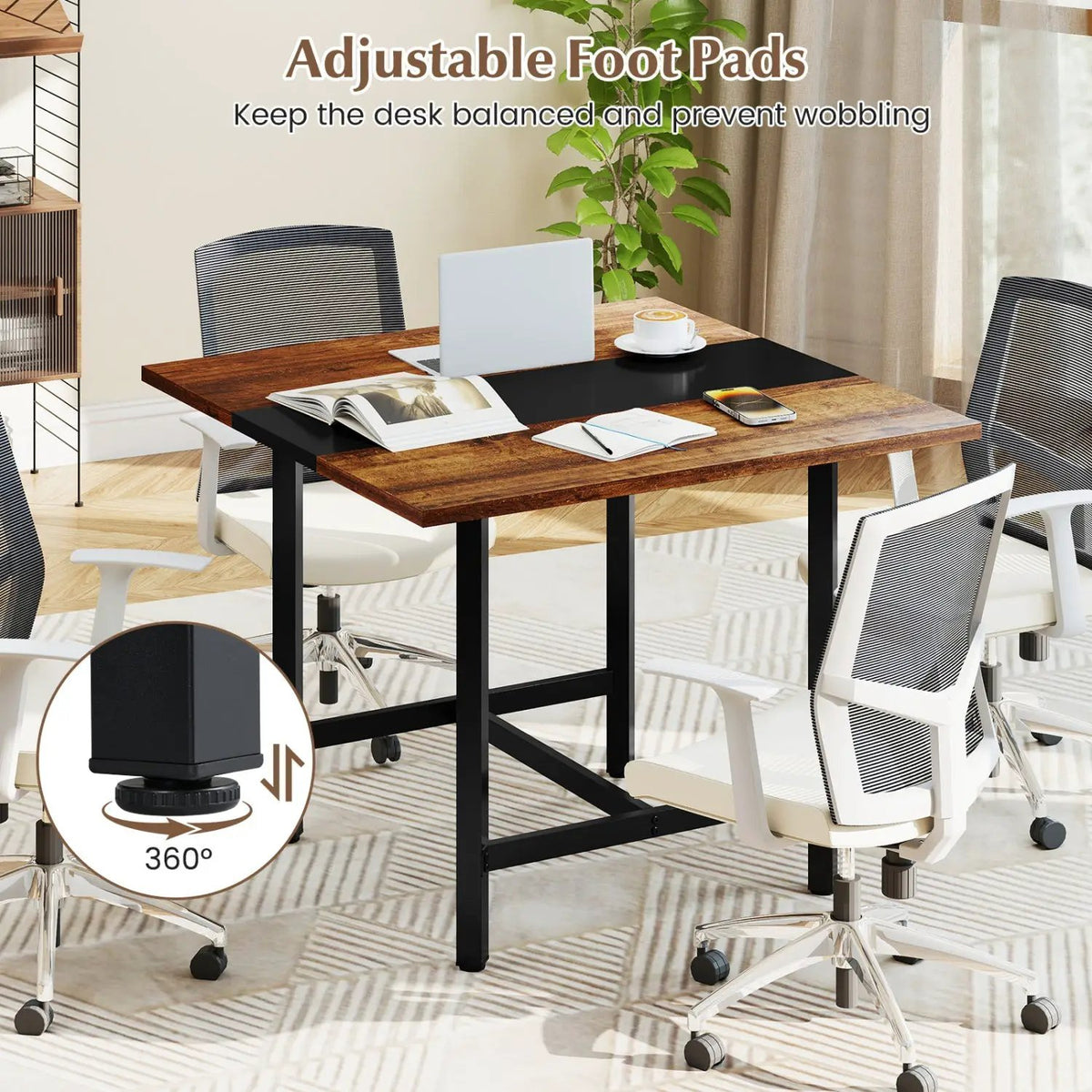 39.5" Square Conference Table with Thickened Tabletop by DirectDeals