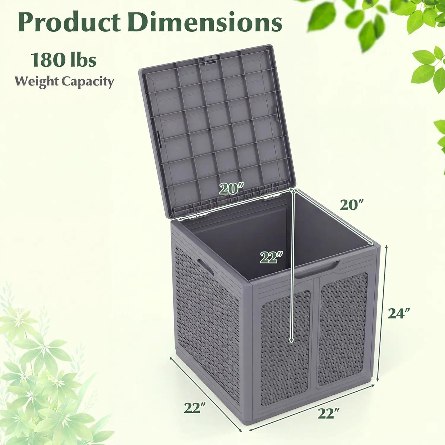 39 Gallon Deck Box with Lockable Lid - Weatherproof Storage by DirectDeals