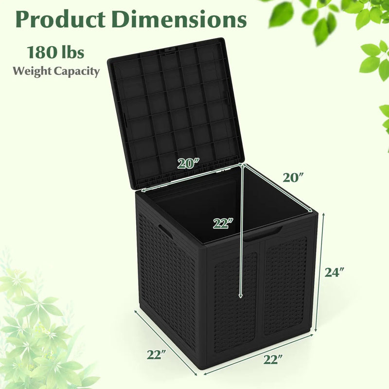 39 Gallon Deck Box with Lockable Lid - Weatherproof Storage by DirectDeals