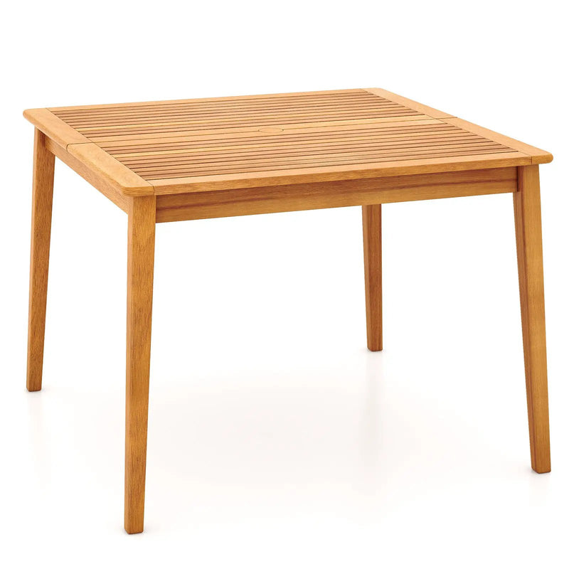 40 Inch Acacia Wood Dining Square Bistro Table with 1.96 Inch Umbrella Hole by DirectDeals