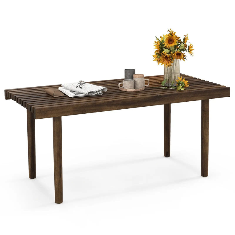 39 Inch Coffee Table with Slatted Tabletop for Living Room & Reception Room by DirectDeals