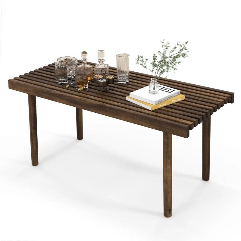 39 Inch Coffee Table with Slatted Tabletop for Living Room & Reception Room by DirectDeals