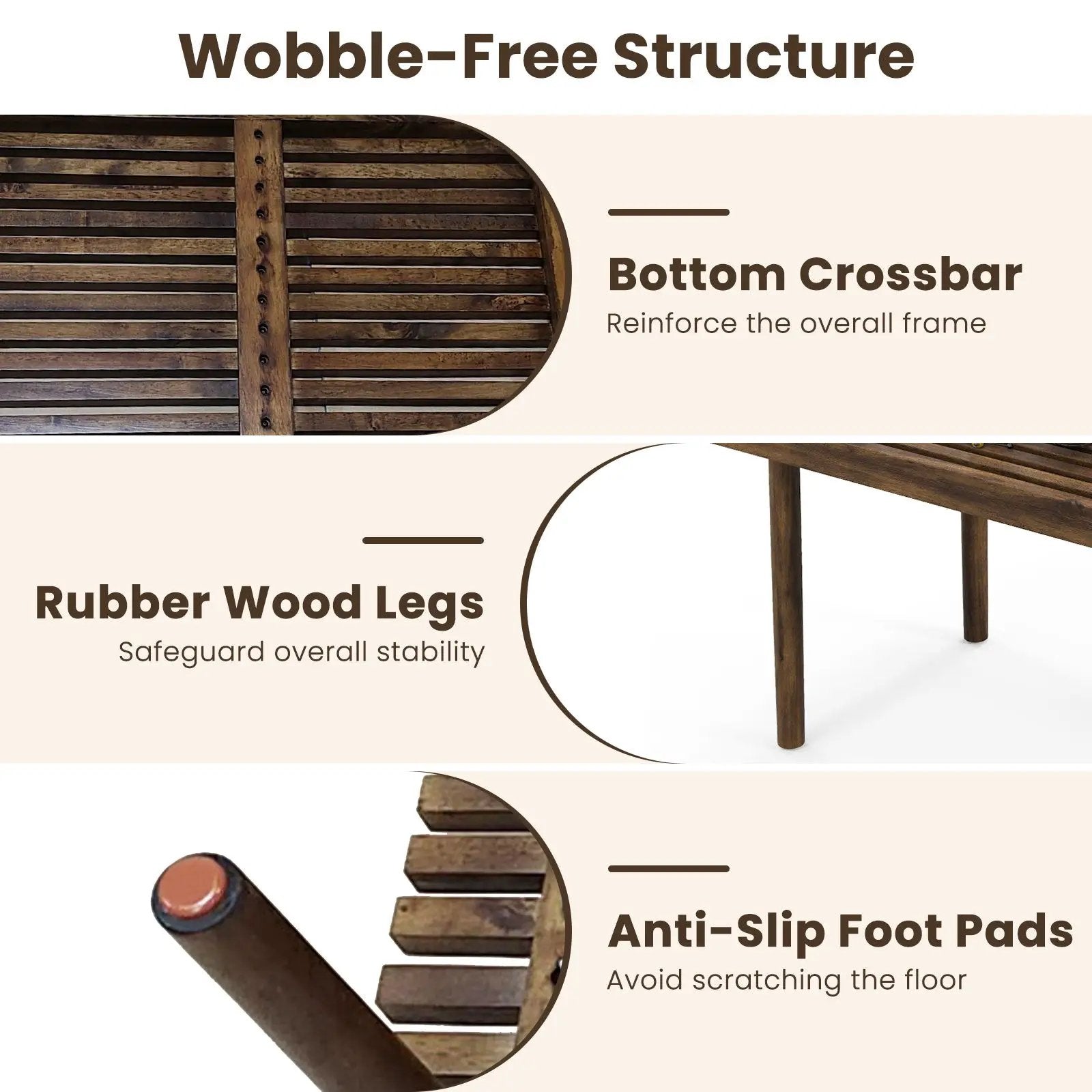 39 Inch Coffee Table with Slatted Tabletop for Living Room & Reception Room by DirectDeals