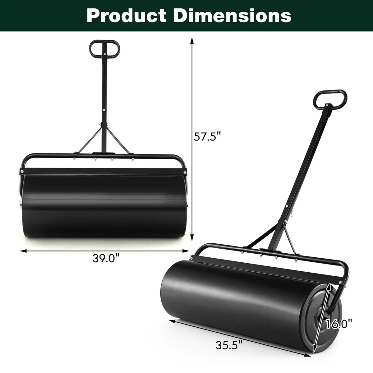 39 Inch Wide Push/Tow Lawn Roller by DirectDeals