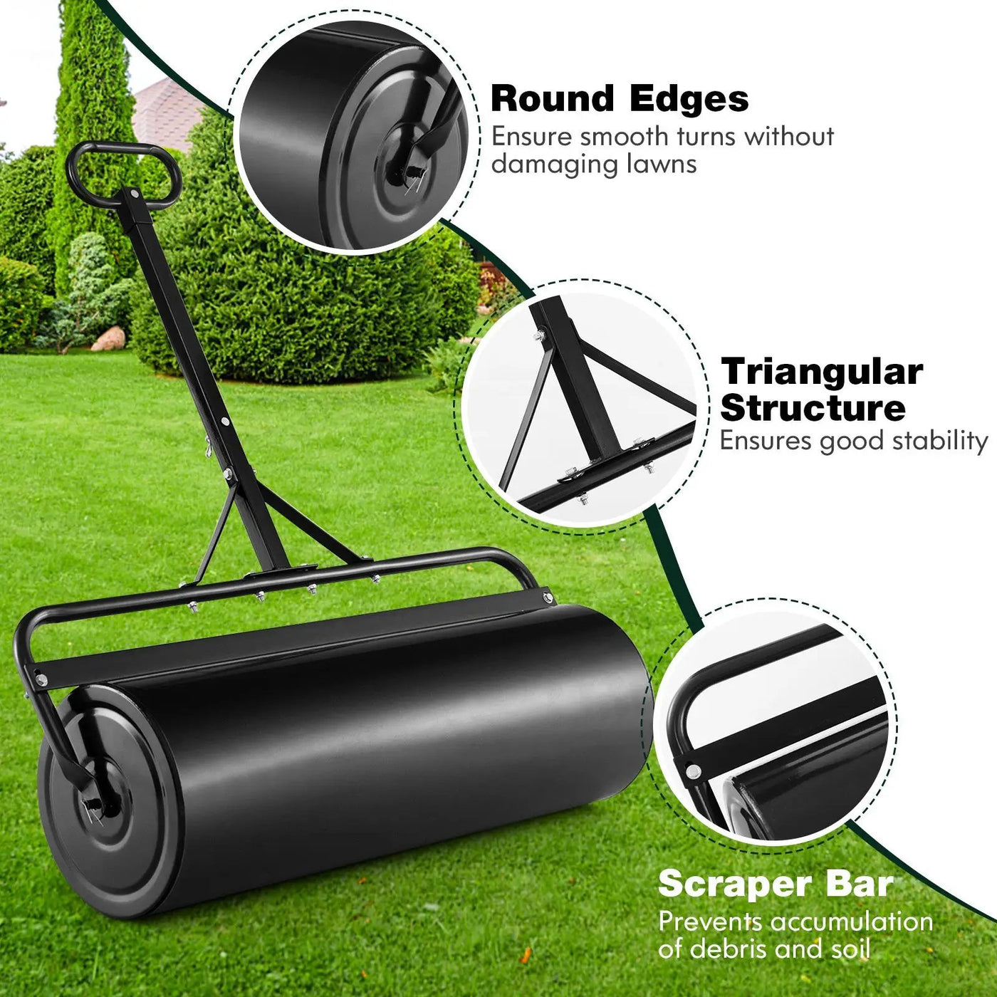 39 Inch Wide Push/Tow Lawn Roller by DirectDeals