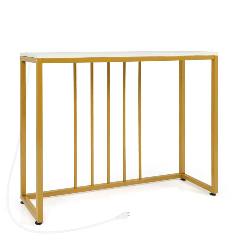 39"Modern Console Table with Built-in Charging Station by DirectDeals