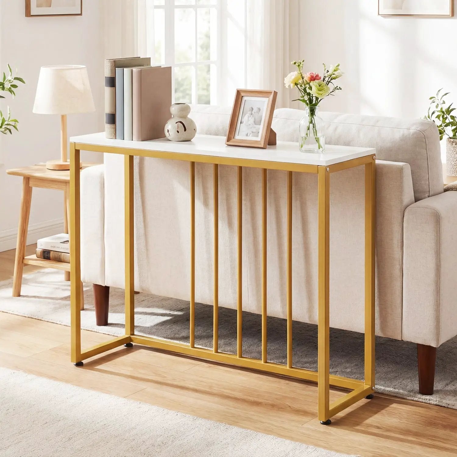 39"Modern Console Table with Built-in Charging Station by DirectDeals