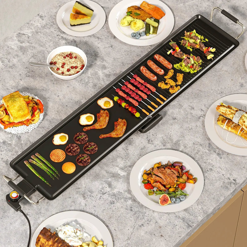 39.5 Inch Extra Large Electric Griddle with 2 Cooking Surface and Adjustable Temperatures by DirectDeals