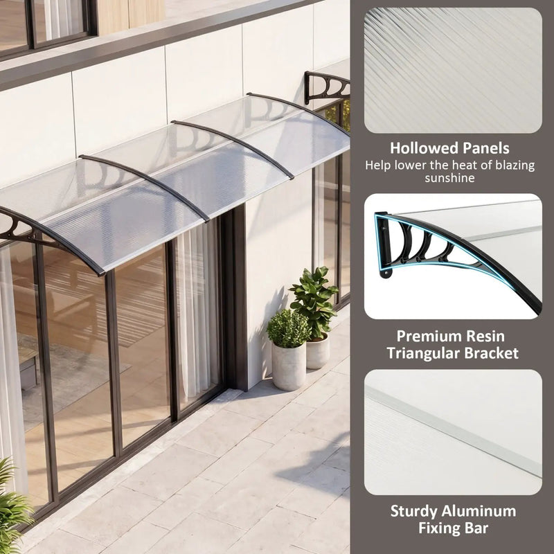 Door Awning 39x30 Inch Polycarbonate Window Canopy by DirectDeals