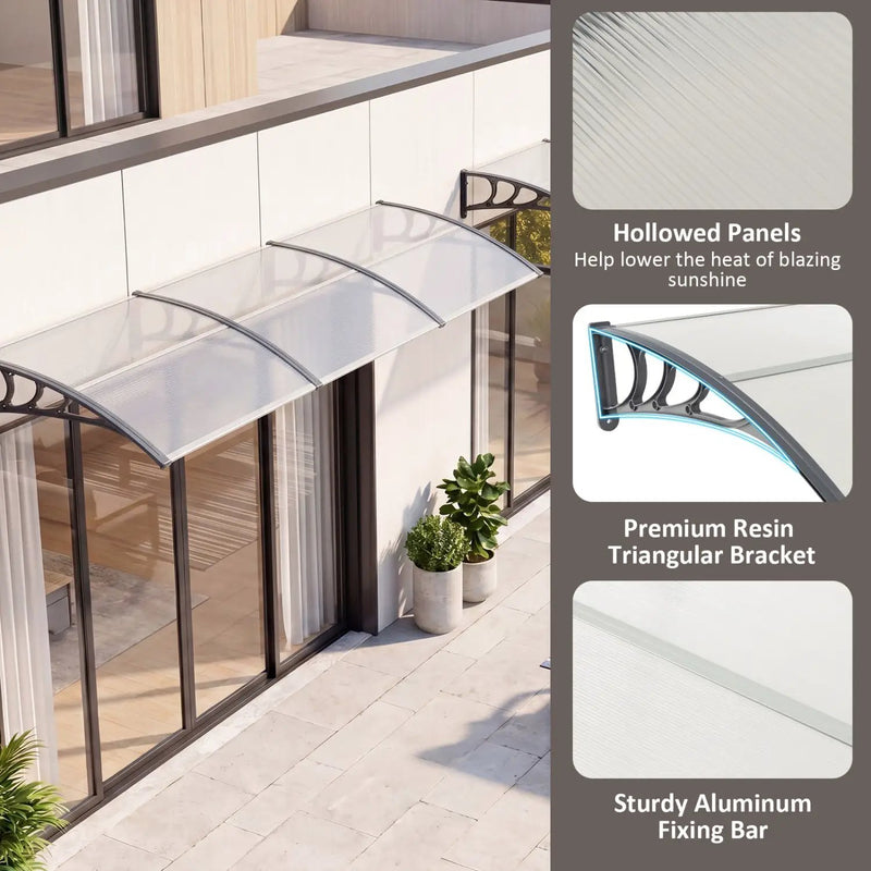 Door Awning 39x30 Inch Polycarbonate Window Canopy by DirectDeals