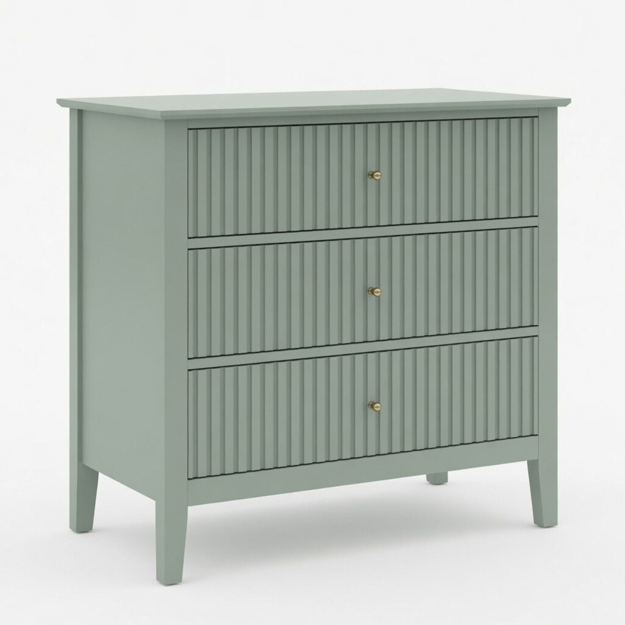 Fluted 3 Drawer Nightstand With Soft Close Slides by HouseOfZazla