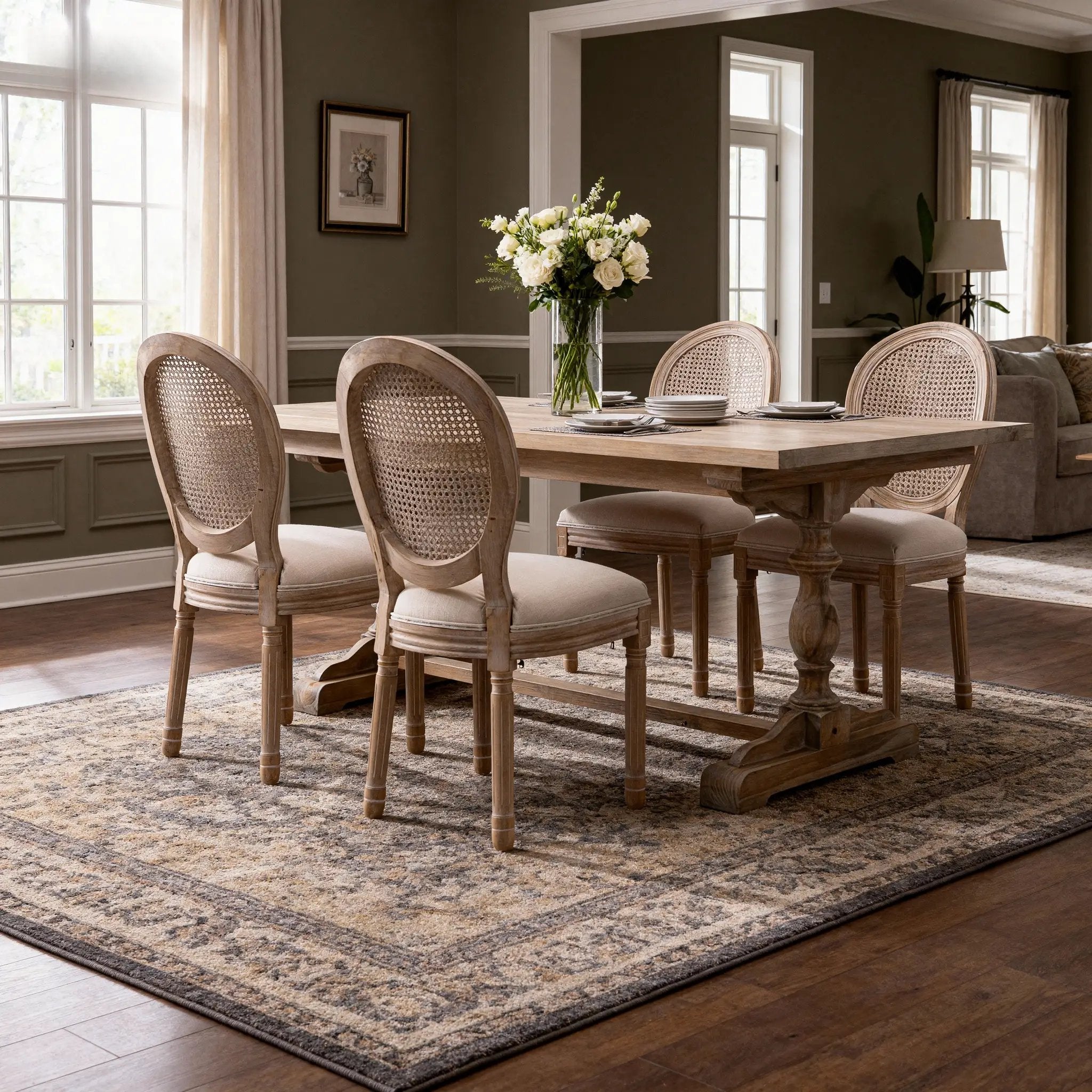 French Style Solid Wood Frame Seating for Dining by HouseOfZazla