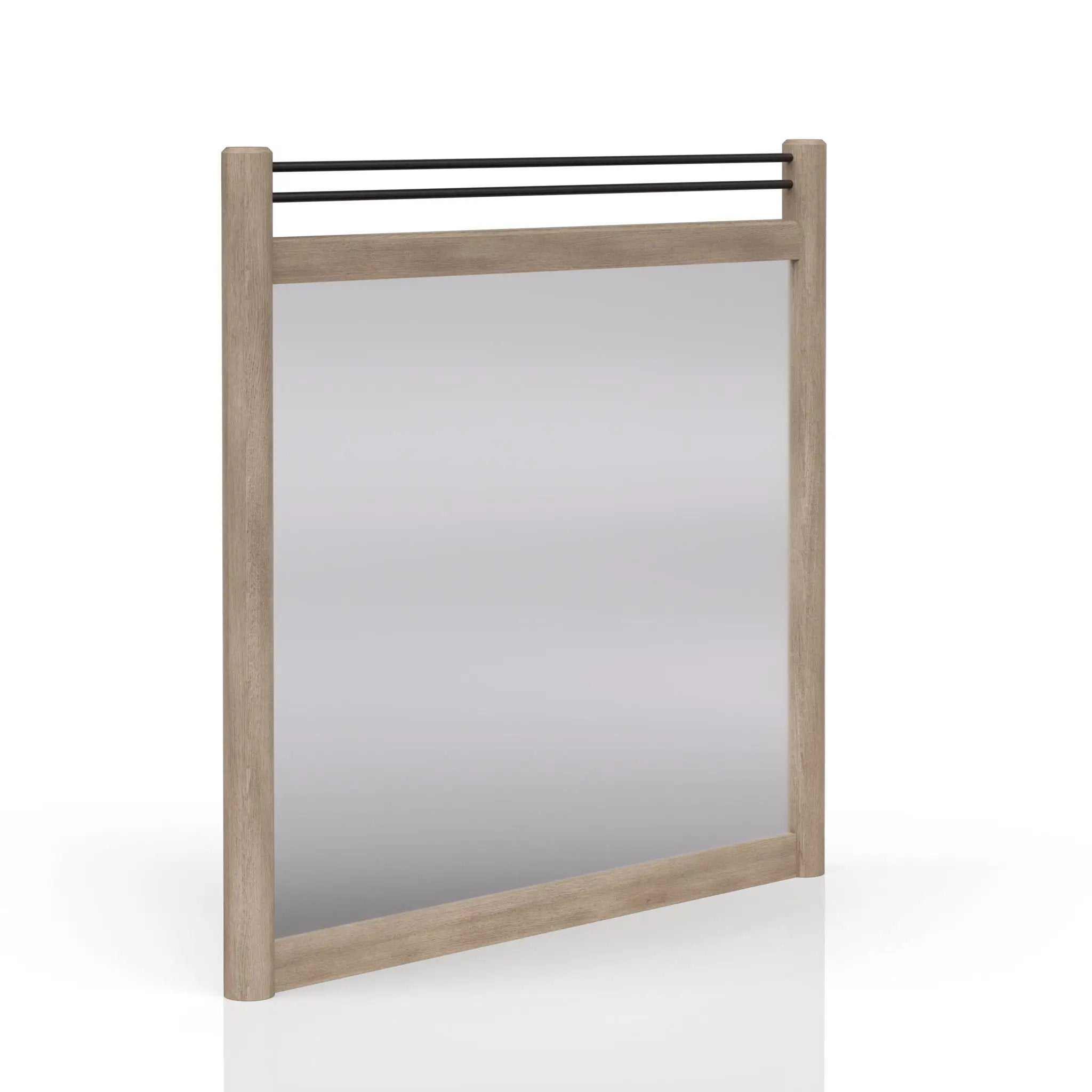 Queen Canopy Bedroom Set With A 2 Drawer Nightstand A Dresser With Poster Mirror And A Door Chest - Sand by HouseOfZazla