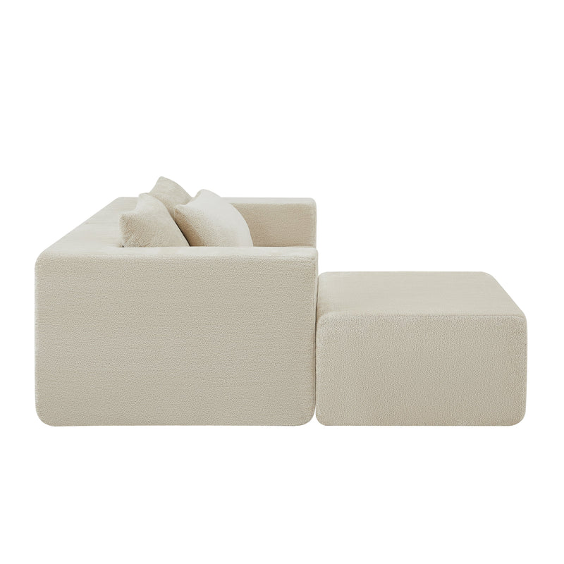 107" Compressed Sectional Sofa (Khaki), photo 3 of 10