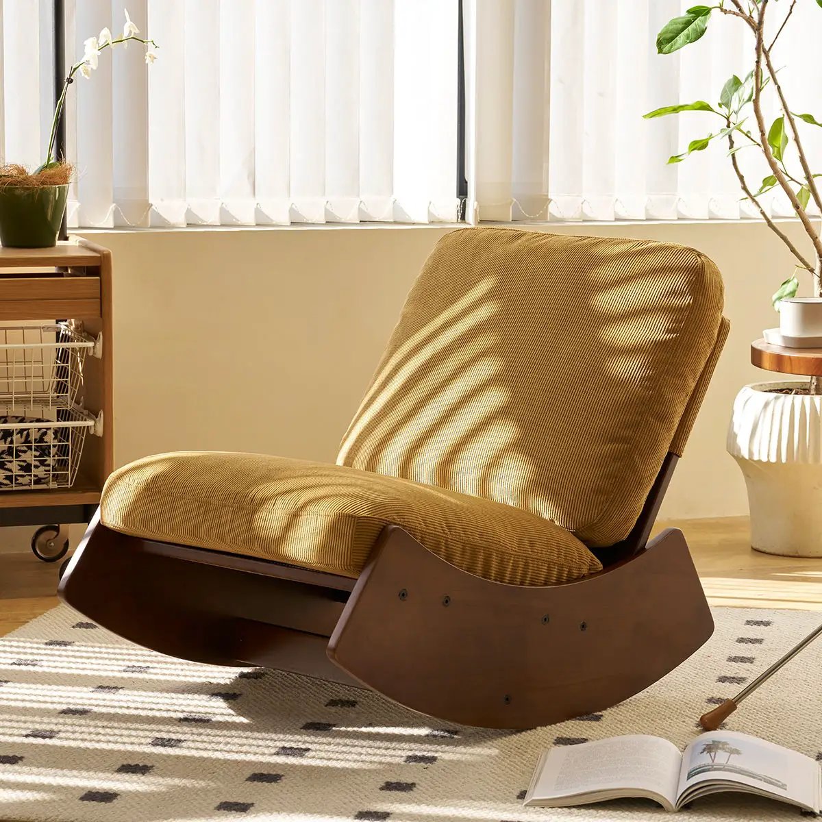Comfortable High-Quality Upholstery Glider Rocking Chair by HouseOfZazla