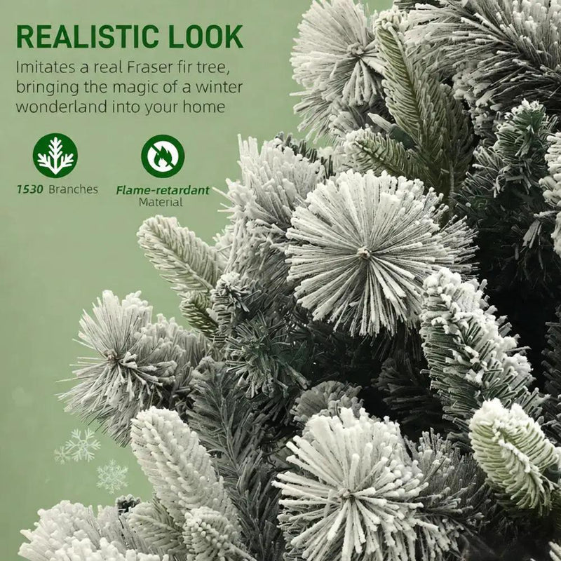 Flocked Artificial Christmas Tree with Clear Lights by HouseOfZazla