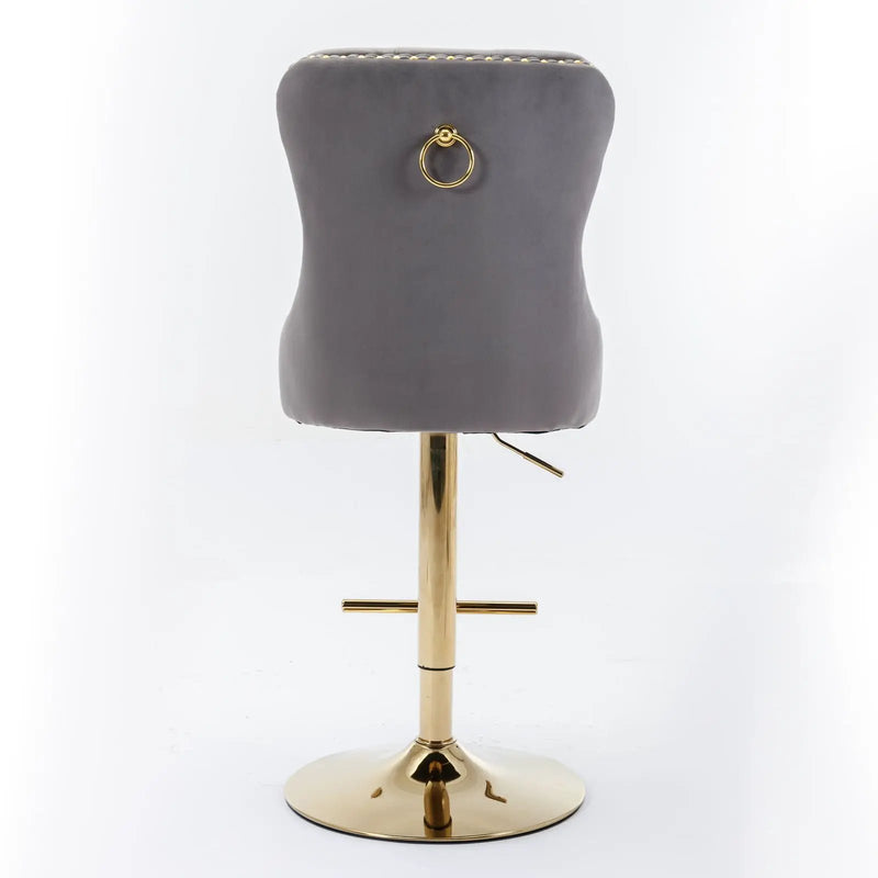 Thick Swivel Barstools Adjusatble Seat Height From 25-33", Modern Upholstered Bar Stools With Backs Comfortable Tufted For Home Pub And Kitchen Island (Set of 2) by Unique Piece Furniture