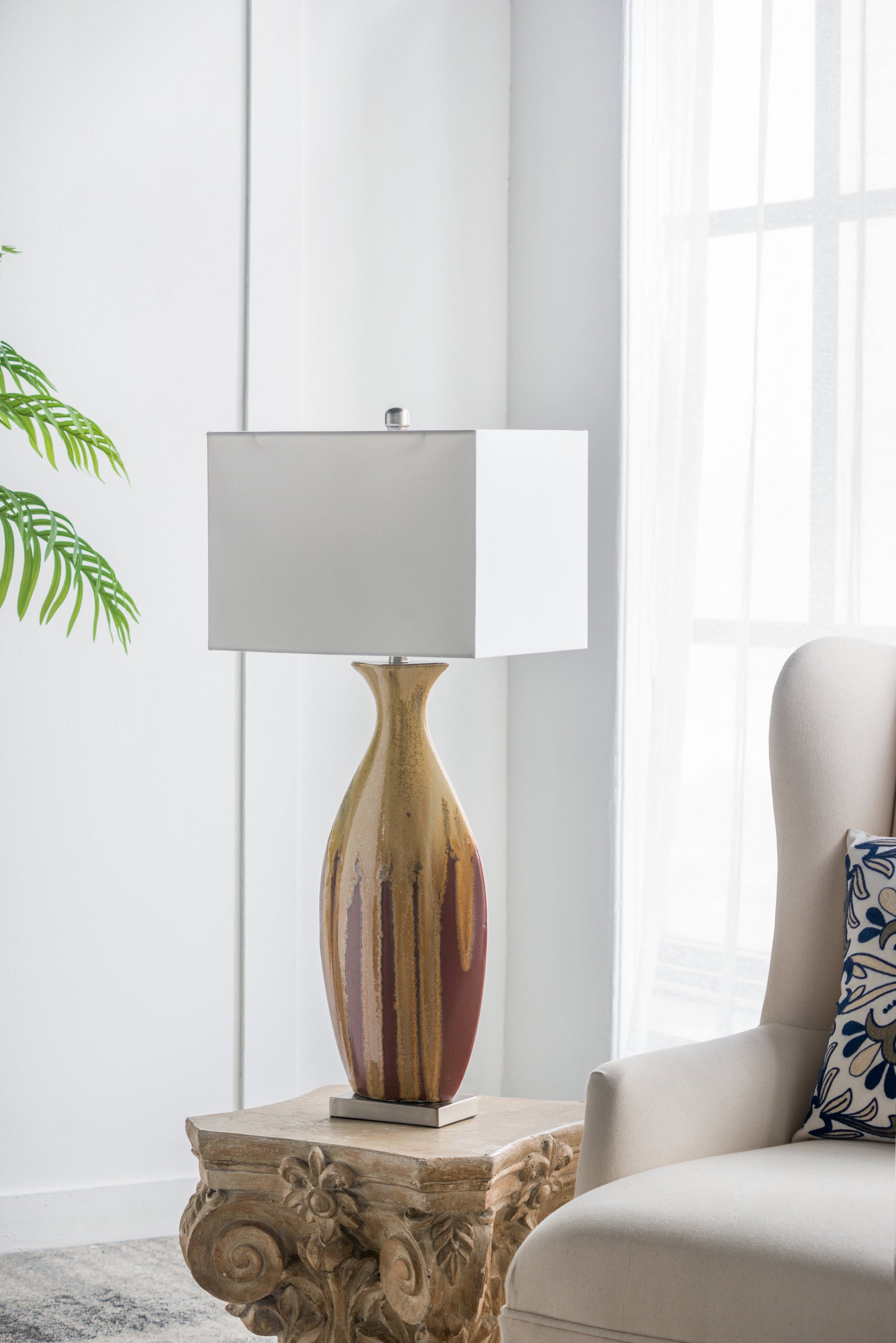 16x10.5x36 In Ceramic Table Lamp by HouseOfZazla