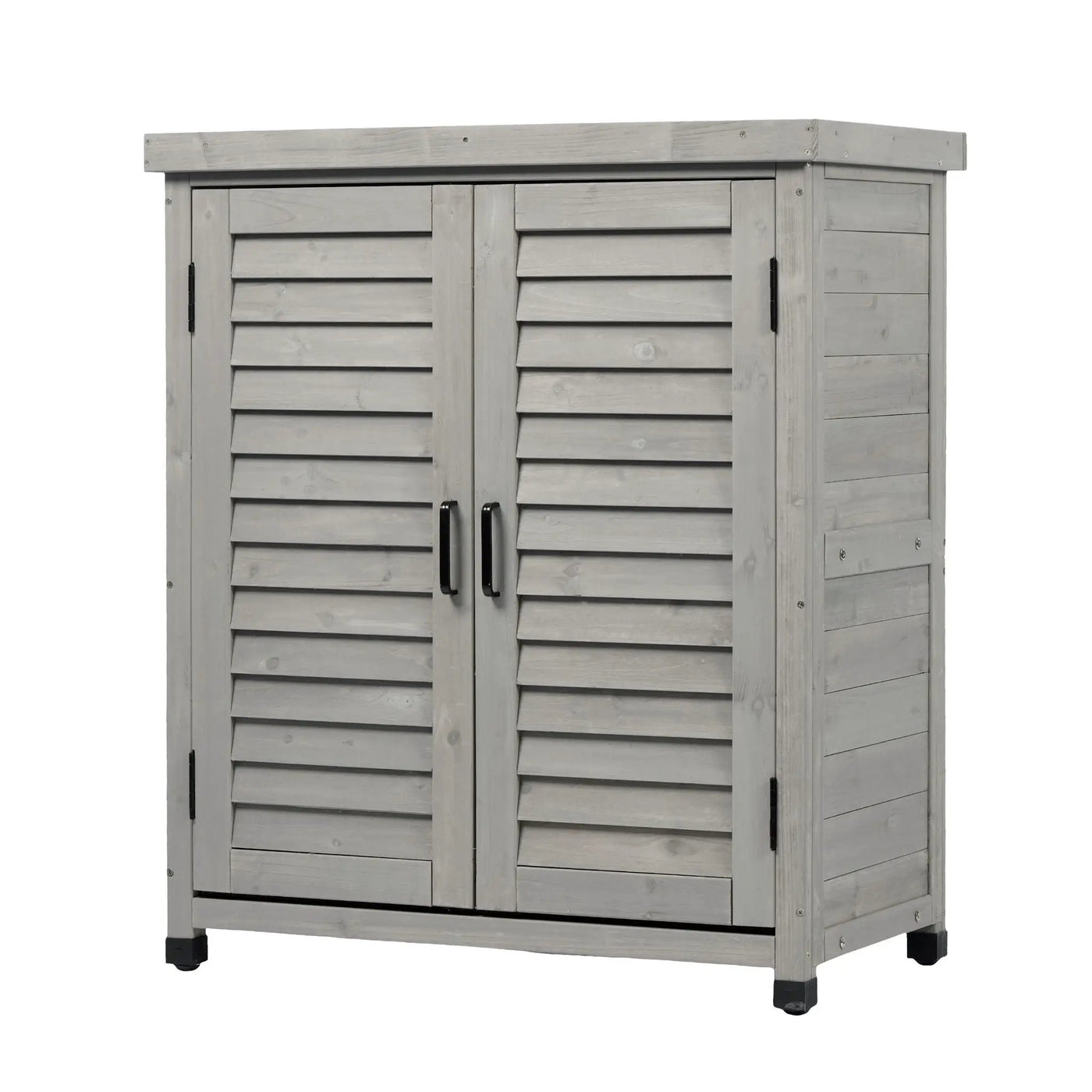 Potting Bench With Storage Cabinet And Metal Table Top For Outdoor by HouseOfZazla
