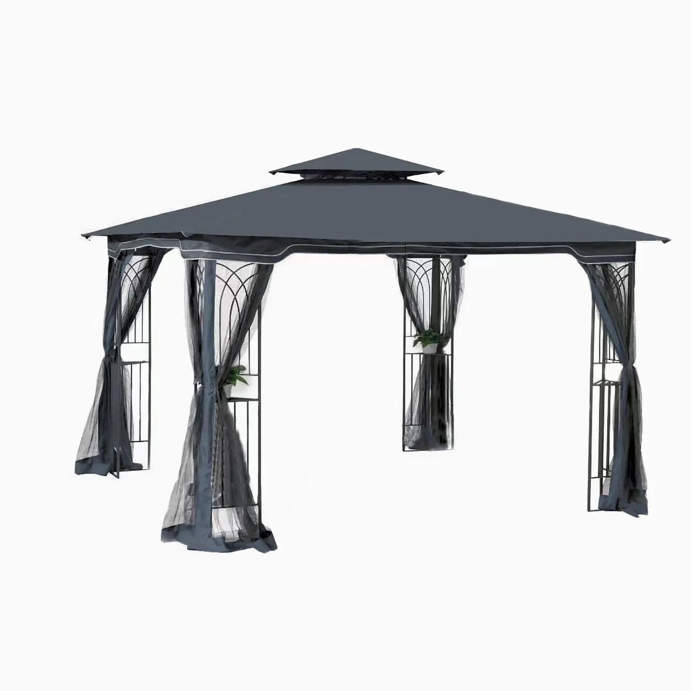 Patio Gazebo Tent With Ventilated Double Roof And Mosquito Net by HouseOfZazla
