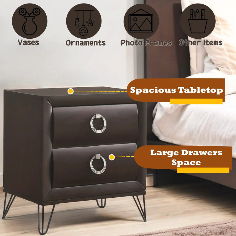 Tablita Dark Merlot Finish Nightstand by HouseOfZazla