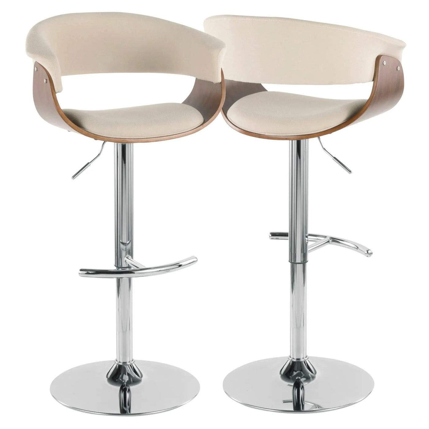 Vintage Mod - Mid Century Modern Adjustable Height Barstool With Swivel With Rounded T Footrest (Set of 2) by HouseOfZazla