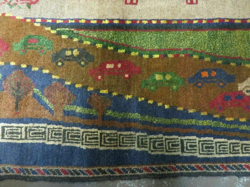 3' X 5' New Vintage Handmade Afghan Balouch Tribal Wool Pictorial Rug # 303 by Jewel Rugs