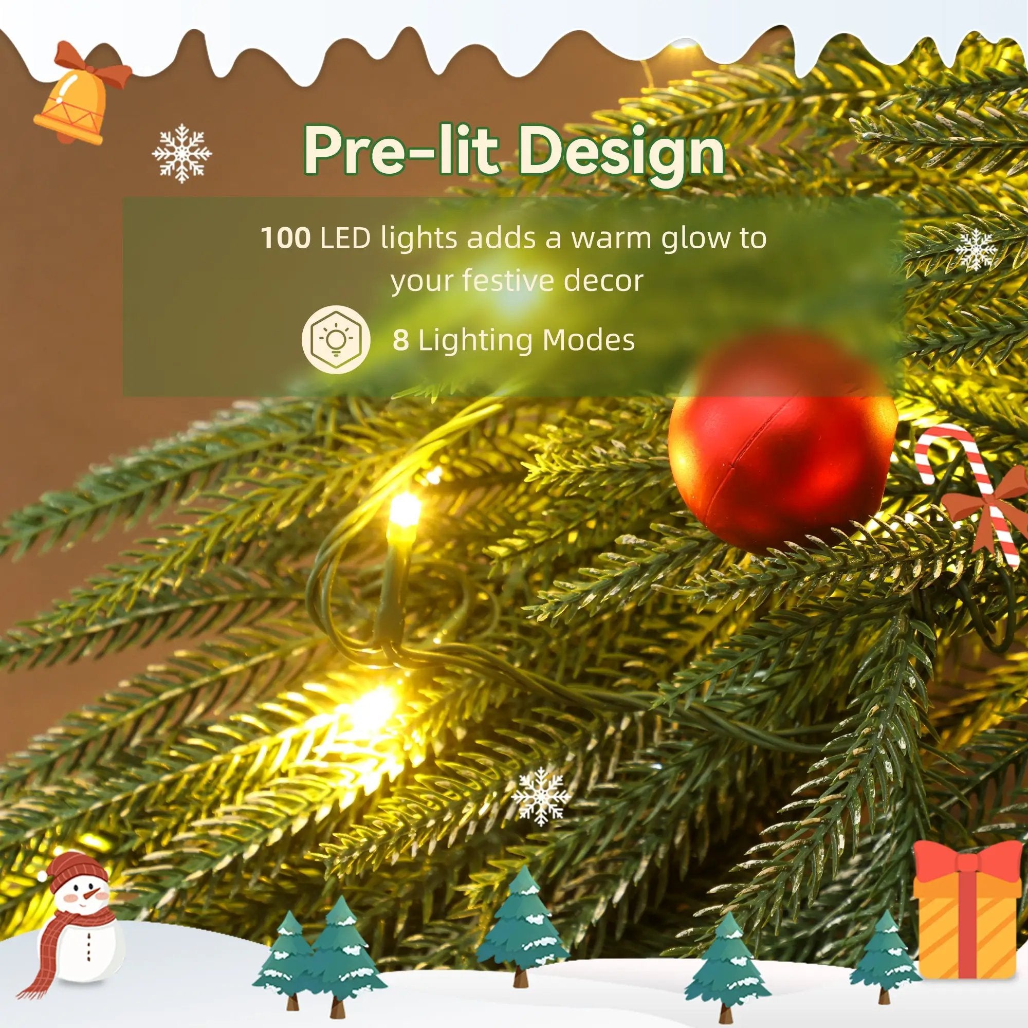 Christmas Wreath for Front Door with LED Lights by HouseOfZazla