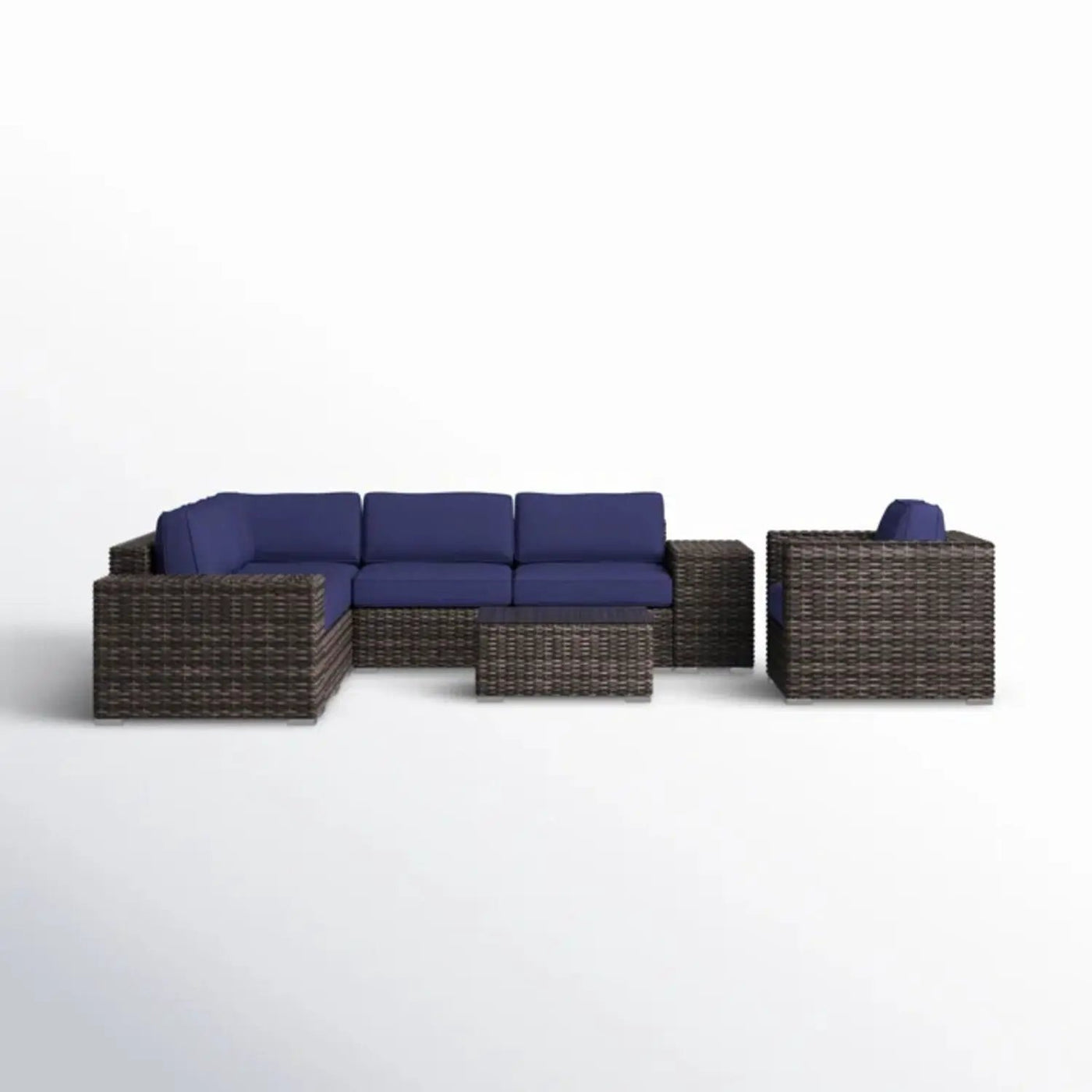 Wicker Seating Group Set With Table And Cushions by Unique Piece Furniture